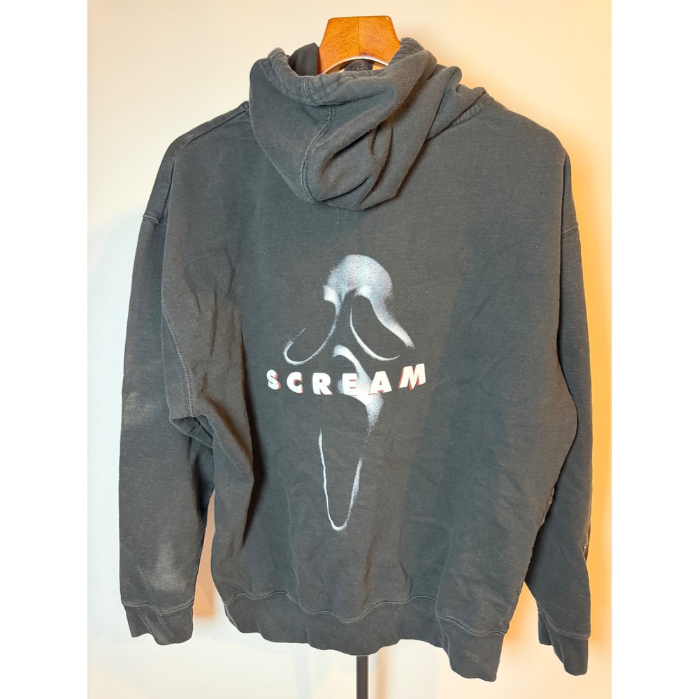 Scream Movie Ghost Face Graphic Hoodie Black XL Favorite Scary Movie Sweatshirt